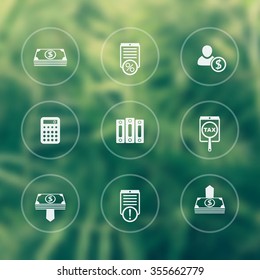 Bookkeeping round transparent icons, finance, payroll icon, vector illustration