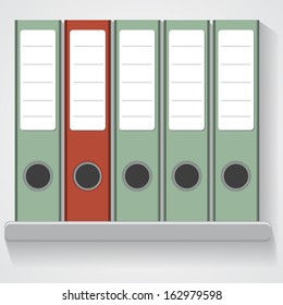 Booklet A4 Folder on shelve red and gey