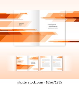 Booklet Abstract Future Form Orange - Brochure Design Template