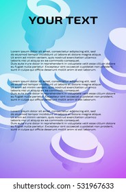 booklet, brochure, pamphlet, leaflet.The technical design. Drawing.On an abstract shape of cylinders. Graphic design. Blue background.