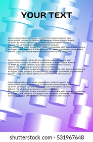 booklet, brochure, pamphlet, leaflet.The technical design. Drawing.On an abstract shape of cylinders. Graphic design. Blue background.