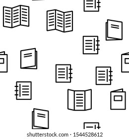 Booklet And Brochure Vector Seamless Pattern Thin Line Illustration