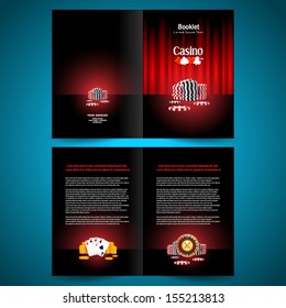 booklet catalog brochure folder casino american roulette money game red black background