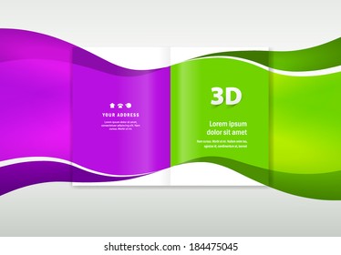 booklet catalog curves wave abstract colored - brochure design template