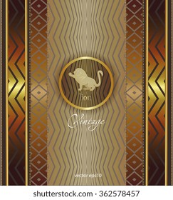  booklet colonial style, symbol lion vector