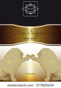 booklet colonial style, symbol lion vector