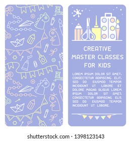 Booklet concept of information about creative master classes for kids