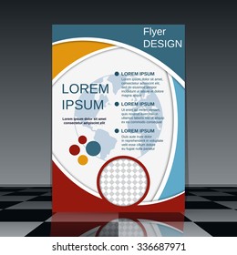 Booklet cover vector template. Brochure, mockup, business report, magazine cover, flyer, placard, banner, poster design. A4 format background