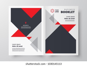 Booklet design template, creative business brochure triangles