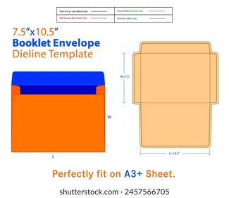 Booklet Envelope W 7.5, L 10.5 Inches Dieline Template. Overall, a business envelope serves as a professional and functional means of sending official documents and correspondence