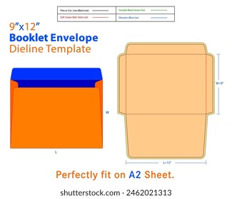 Booklet Envelope W 9, L 12 Inches Dieline Template. Overall, a business envelope serves as a professional and functional means of sending official documents and correspondence