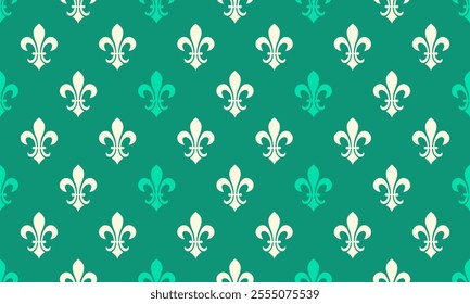 Booklet fleur-de-lis by religious vector. Repeating motif unique historical. Tile heraldic from elegance luxury. Image symmetric on old repetition.