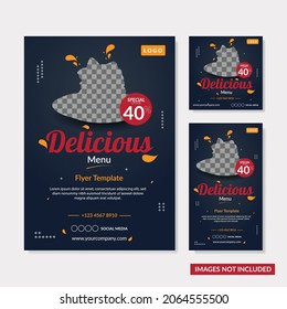 Booklet Flyer Template And Share Instagram Food Promotion Cake, Bread, And Snacks