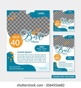 Booklet Flyer Template And Share Instagram Food Promotion Cake, Bread, And Snacks