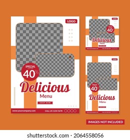 Booklet Flyer Template And Share Instagram Food Promotion Cake, Bread, And Snacks