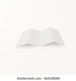 booklet folded like an accordion, on the table, white surface with space for text isolated vector object