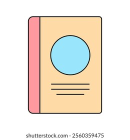 Booklet Icon Illustration in Flat Style. Perfect for design projects, print shops, or creative materials representation.