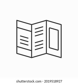 booklet icon vector outline illustration. Brochure flat line icons. Business identity illustration. Brochure flat line icon. Booklet, promotion catalog sign. Thin linear icon