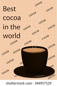 The booklet with the image of cocoa, may be used as a picture on a box of food products or advertising