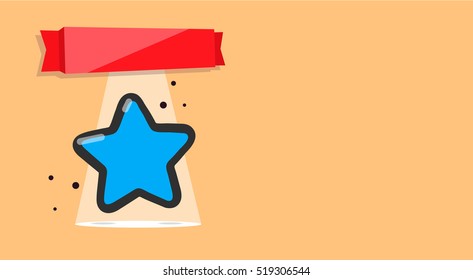 Booklet with image of a star. Layout award, certificate, prize or postcard.