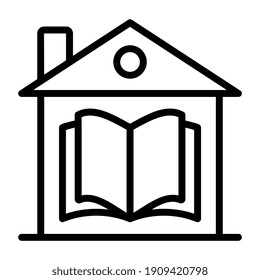      Booklet inside house, home learning icon