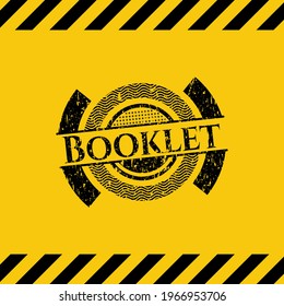 Booklet inside warning sign, black grunge emblem. Vector Illustration. Detailed. 