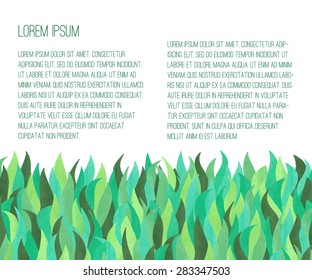 Booklet layout with watercolor green grass. There is a place for text