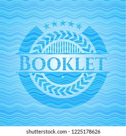 Booklet light blue water wave style emblem.
