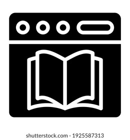 Broschüre auf der Website, Symbol für Online-Lernen