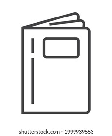 Booklet page Symbol Vektorgrafik in dünner Linie Stil. Rahmensymbol für Referenz, Papier, Dokumente. Zeichen des Kapitels, Notiz, Absatz, Notizbuch. E-Lektüre, E-Bibliothek einfache Illustration.