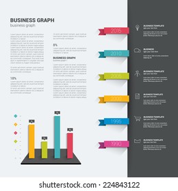 Booklet page. Magazine layout for infographics. Web template.