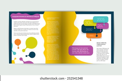 Booklet page. Magazine layout for infographics. Web template.