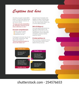 Booklet page. Magazine layout for infographics. Web template.