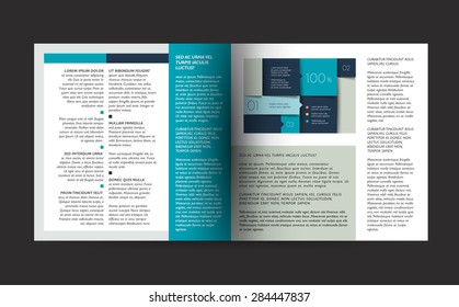 Booklet page. Magazine layout for infographics. Web template.