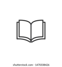 Booklet pages line icon. linear style sign for mobile concept and web design. Open book outline vector icon. Symbol, logo illustration. Vector graphics - Shutterstock ID 1470338426