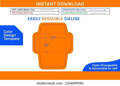 Booklet Small Size Envelope 5.5x7.5 Inch Dieline Template Design