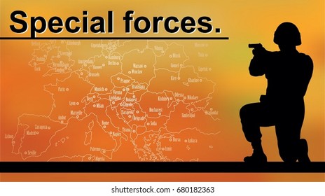 Booklet Special forces, sniper and world map.