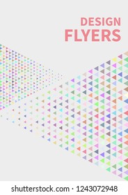 Booklet template, presentations, abstract geometric banner, triangular background, poster with triangles, brochure layout, pamphlet, flyer. Vector illustration