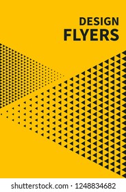 Booklet template, presentations, abstract geometric banner, triangular background, poster with triangles, brochure layout, pamphlet, flyer. Vector illustration