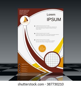 Booklet vector design. Professional business flyer, brochure cover, report, placard, banner, presentation, poster template. A4 size