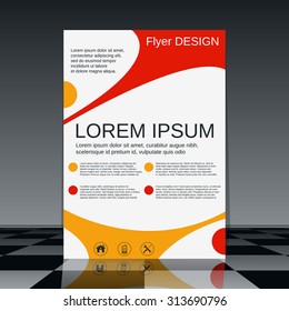 Booklet vector template. Brochure or magazine cover, report, placard, flyer, poster, banner abstract vector design. A4 size