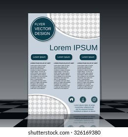Booklet vector template. Brochure, mockup, business report, magazine cover, flyer, placard, banner, poster vector design. A4 format.