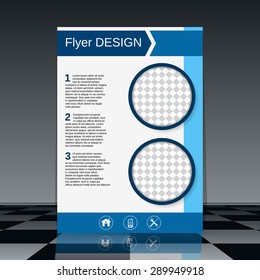 Booklet vector template. Business flyer, brochure cover, poster, banner, placard abstract geometric design.