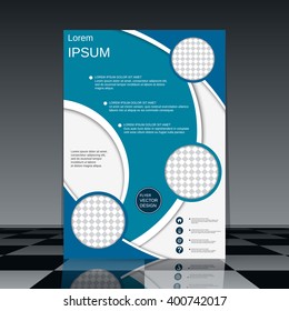 Booklet vector template. Professional business flyer, brochure cover, report, placard, banner, presentation, poster design