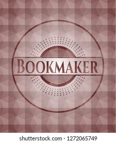 Bookmaker red seamless badge with geometric pattern.