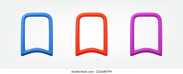 Bookmark 3d colorful icon set. realistic vector illustration. design elements collection in cartoon minimal style