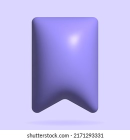 Bookmark 3d icon. Vector illustration isolated on white background
