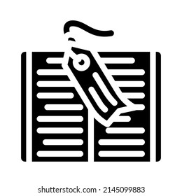 bookmark accessory glyph icon vector. bookmark accessory sign. isolated contour symbol black illustration