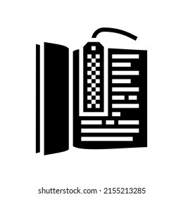 marcador de vector de icono de glifo accesorio. signo de accesorio de marcador. símbolo de contorno aislado ilustración negra