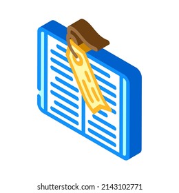 bookmark accessory isometric icon vector. bookmark accessory sign. isolated symbol illustration